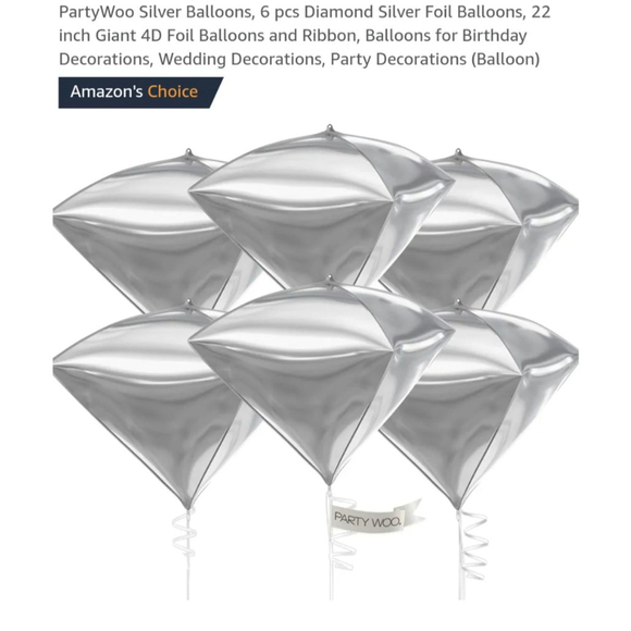 PartyWoo Other - PartyWoo Balloons,Party Decor,Silver,22"